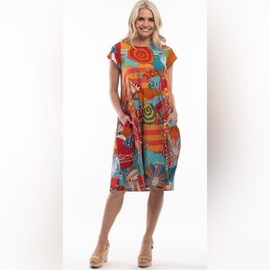 ORIENTIQUE Naturally Australian | Oai Abstract Print Bubble Dress